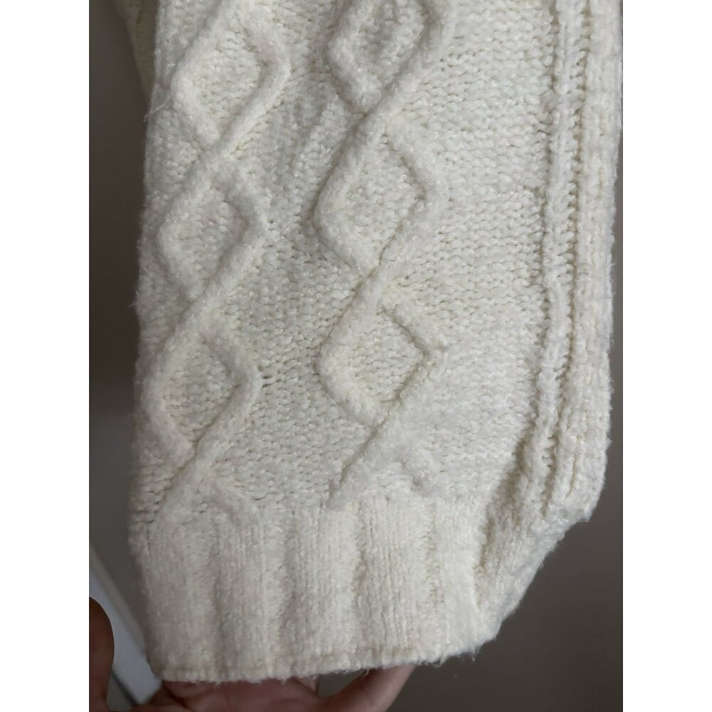 Anthropologie Maeve Sweater Short Sleeve Cable-Knit Vest Soft Ivory M/L - Picture 6 of 11